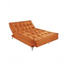 Ver imagem 5 de Sofá Cama Versátil 3 Lugares Império Reclinável Casal Pés de Alumínio Suede Terracota 174