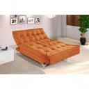 Ver imagem 2 de Sofá Cama Versátil 3 Lugares Império Reclinável Casal Pés de Alumínio Suede Terracota 174