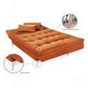 Ver imagem 3 de Sofá Cama Versátil 3 Lugares Império Reclinável Casal Pés de Alumínio Suede Terracota 174