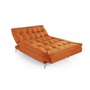 Ver imagem 7 de Sofá Cama Versátil 3 Lugares Império Reclinável Casal Pés de Alumínio Suede Terracota 174