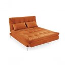 Ver imagem 6 de Sofá Cama Versátil 3 Lugares Império Reclinável Casal Pés de Alumínio Suede Terracota 174
