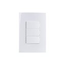 Ver imagem 1 de Interruptor Simples Triplo Margirius Sleek 10a com Placa 4x2 Branco