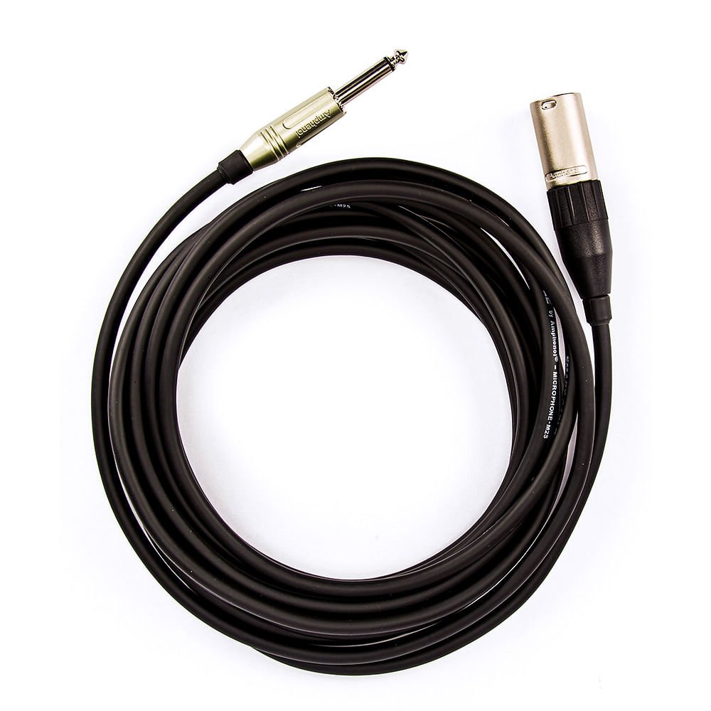 Cabo de Microfone P10 Mono para Xlr Macho Amphenol - 50 Cm