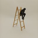 Ver imagem 2 de Escultura Decorativa de Metal Dourado 33x27x27cm Estátua Enfeite Sala Estante
