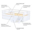 Ver imagem 4 de Bicama Solteiro Slim E Mini Escada/escorregador Branco Housin