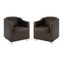 Ver imagem 1 de Kit 2 Poltronas para Recepção Clínica Médica - Balaqui Decor Cor:Courino Marrom