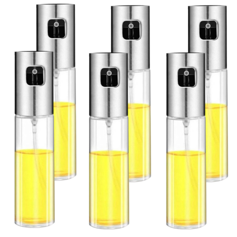Kit 6 Porta Azeite Vinagre Spray Galheteiro Dosador Aço Inox 100ml