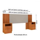 Ver imagem 3 de Cabeceira Casal Barcelona com Mesa de Cabeceira Cinamomo/off White - Tcil Móveis