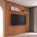 Ver imagem 1 de Painel Ripado para TV 80 Polegadas 250CMX223,5cm 100% MDF em Placa com Prateleira Marrom