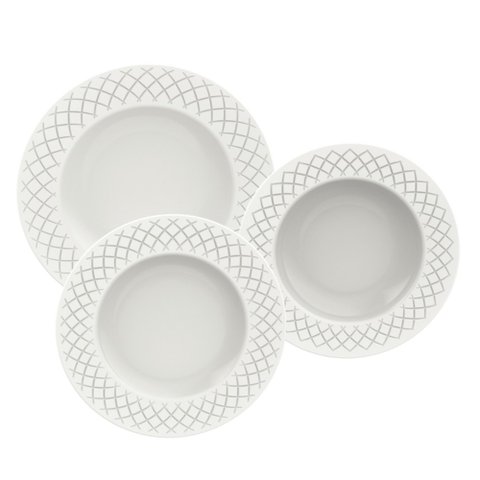 Jogo de Pratos de Porcelana 12 Peças Ingrid Tramontina Ingrid 12 Peças