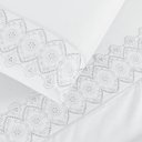 Ver imagem 5 de Jogo Cama Lençol Bouclê Queen Micro Percal 200 Fios C/ Laise Bordada 4 Peças - Branco Neve