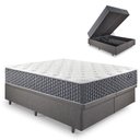 Ver imagem 1 de Base Box Baú Queen Bipartido 158x198 Linho com Colchão Relax Fresh Molas Ensacadas