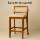 Ver imagem 4 de Banqueta Madeira Maciça Estofado Linho com Tela Sextavada Premiere