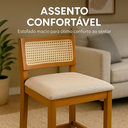 Ver imagem 6 de Banqueta Madeira Maciça Estofado Linho com Tela Sextavada Premiere