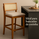 Ver imagem 3 de Banqueta Madeira Maciça Estofado Linho com Tela Sextavada Premiere