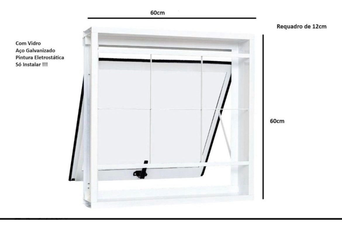 Vitro para Banheiro Basculante em Aço com Grade 50x50 - 2