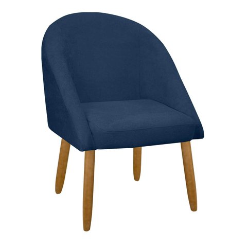 Banqueta Poltrona Lua Bouclê Ideal para Sala Penteadeira ou Salão:azul Marinho