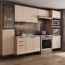 Ver imagem 1 de Armário de Cozinha Completa C Balcão Miami City Carraro Off White C Freijó