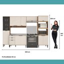 Ver imagem 4 de Armário de Cozinha Completa C Balcão Miami City Carraro Off White C Freijó