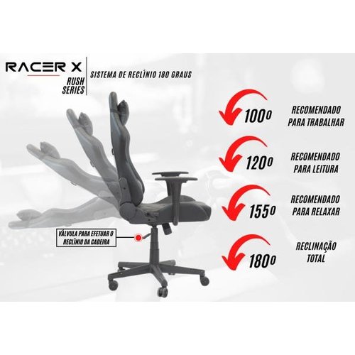 Cadeira Gamer Racer X Comfort, Cinza