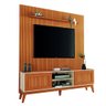 Rack Bancada King com Painel para Tv até 75 Polegadas 1,80m Egeo Cedro/off White - 1