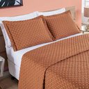 Ver imagem 1 de Kit Cobre Leito Espanha Casal Queen 03 Peças Micropercal 200 Fios Matelado White Line - Terracota