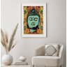 Quadro Decorativo Buda Anos 70 - 60x48cm:madeira Preta - 1