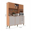 Ver imagem 4 de Cozinha Compacta Melissa 5 Portas 2 Gavetas Ripado Freijó/fumê - Jcarvalho