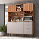 Ver imagem 1 de Cozinha Compacta Melissa 5 Portas 2 Gavetas Ripado Freijó/fumê - Jcarvalho