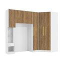 Ver imagem 2 de Quarto Modulado Kappesberg Adapt Branco/Nogueira 5 Peças