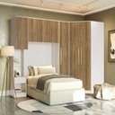 Ver imagem 1 de Quarto Modulado Kappesberg Adapt Branco/Nogueira 5 Peças