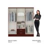 Guarda-Roupa Casal 6 Portas 2 Gavetas Mogno Carraro - 5