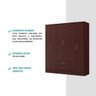 Guarda-Roupa Casal 6 Portas 2 Gavetas Mogno Carraro - 3