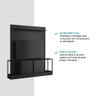 Painel de TV com Estante Preto e Tubos Preto Fosco Carraro - 4
