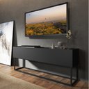 Ver imagem 1 de Bancada TV Basculante Preta e Tubos Preto Fosco Carraro