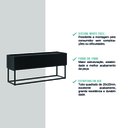 Ver imagem 4 de Bancada TV Basculante Preta e Tubos Preto Fosco Carraro