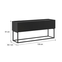 Bancada TV Basculante Preta e Tubos Preto Fosco Carraro - 2