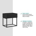 Ver imagem 3 de Mesa de Cabeceira Preta e Tubos Preto Fosco Carraro