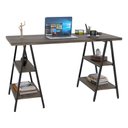Ver imagem 1 de Mesa Escrivaninha Cavalete 135cm Estilo Industrial Prisma C08 Carvalho Dark/Preto - Mpozenato