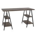 Ver imagem 5 de Mesa Escrivaninha Cavalete 135cm Estilo Industrial Prisma C08 Carvalho Dark/Preto - Mpozenato
