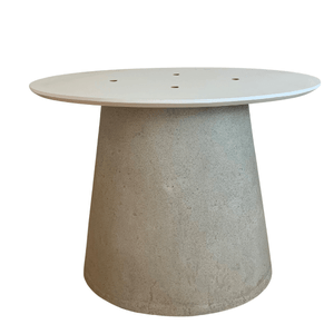 Base de Mesa de Jantar Cone Oval Concreto Maciço P/ Tampo de 160x90 Cm até 180x100 Cm Concreto Maciç