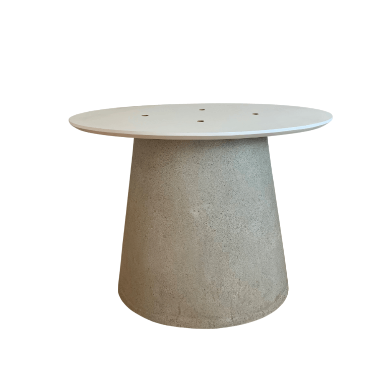 Base de Mesa de Jantar Cone Oval Concreto Maciço P/ Tampo de 160x90 Cm até 180x100 Cm Concreto Maciç