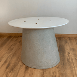 Base de Mesa de Jantar Cone Oval Concreto Maciço P/ Tampo de 160x90 Cm até 180x100 Cm Concreto Maciç - 4