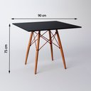Ver imagem 2 de Mesa Eames Eiffel Wood Cobre Tampo de Madeira Quadrada 90cm Preto