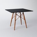 Ver imagem 1 de Mesa Eames Eiffel Wood Cobre Tampo de Madeira Quadrada 90cm Preto