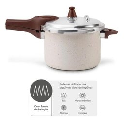 Panela de Pressão Brinox Pressure com Indução 4,2L Vanilla - 4952/101 - 2