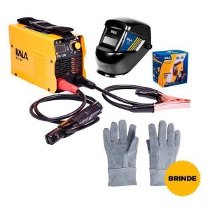 Inversora de Solda Kala Digital Ksi 130A Bivolt com Máscara e Luva Raspa