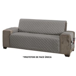 Capa Protetor de Sofá 3 Lugares Classic Face Única Assento 1,50m Cinza - 4