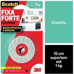 Fita Dupla-Face FIXA FORTE COZINHA 24MM X 1.5M - 4