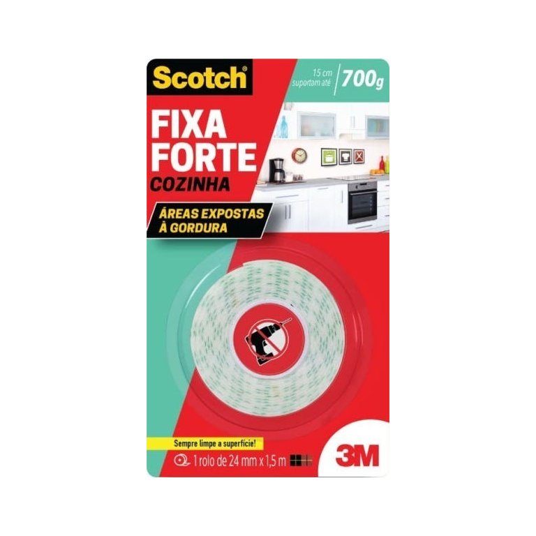 Fita Dupla-Face FIXA FORTE COZINHA 24MM X 1.5M